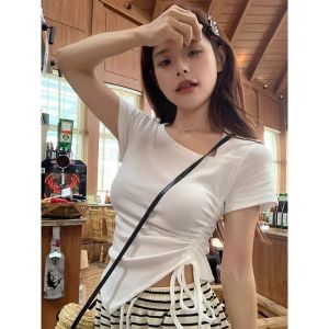 kaos atasan wanita white classic baju putih polos premium lengan panjang crop casual terbaru keren