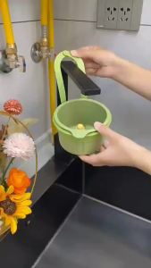 Self Cleaning Kitchen Sink Strainer Basket Press Automatic Dumping Waste Catcher Faucet Hanging Draining Basket Trash Filter