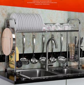 304 Stainless Steel Drainage Rack Bowl Rack Kitchen Supplies Storage Rack Pool to Dry Dishes Dish Shelf