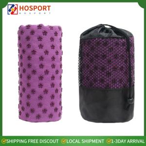 【HOSPORT】Portable Yoga Mat Towel with Mesh Carrying Bag Fitness Meditation Mat Sports Workout Blanket for Outdoor Travel Sports