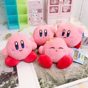 Cartoon Kirby Plush Doll Pendant Kawaii Anime Soft Stuffed Cute Kirby Plush Pendant Keychain Birthday Gift for Children Girls