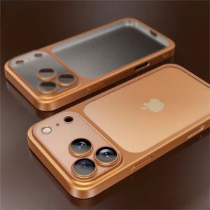 Plating Frosted Translucent Thin Phone Case For iPhone 17 Pro Max Air 16 Pro 15 14 13 Glass Lens Protection Matte Bumper Cover