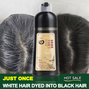 100% Original Shampo Penghitam Rambut Uban Menjadi Hitam Permanen Sampo Penghilang Uban Shampoo Uban Menjadi Hitam Black Herbal Natural Polygonum Multiflorum Hair Blackening / Vitamin Rambut - 500 ml