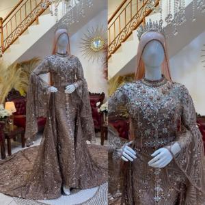 Gaun pengantin premium | Gaun pengantin slim ekor