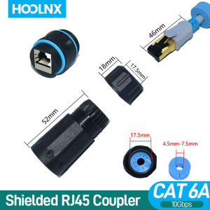 HOOLNX CAT6 RJ45 Panel Mount CouplerLonlonty IP68 Shielded Industrial Panel Mount Bulkhead Ethernet LAN Pass Through ConnectorFemale to Female Feed Thru Coupler RJ45 Waterproof Connector 2PACK