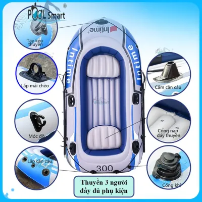 Thuyền phao xuồng bơm hơi thuyền câu cá INTIME chứa 3-4 người chắc chắn cho Kayak dã ngoại