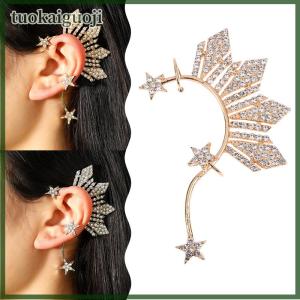 tuokaiguoji 1Pc Rhinestone Star Ear Clips Non- Ear Cuff Clip Jewelry Catriona Gray Miss U Ear Cuff Inspired Three Stars And The Sun