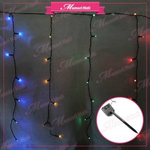 3.5m L3138 100L Lampu Raya Solar Berjurai / LED Solar Energy Icicle Lights