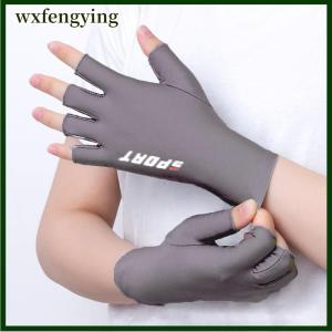 wxfengying Anti-UV Men Women Fishing Gloves Sunscreen Antiskid Spring Summer Ice Cool Breathable Cycling Gloves Fishing