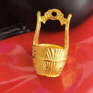 5PCS/1PCSBrass desktop ornaments gold ingot containers and treasure pots