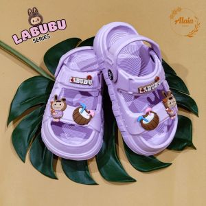 Sandal Let Jokixx Anak Cewek Ban 2 Gesper Karakter Pop Mart Labubu Coconut Lucu Terbaru - 8002 24/35