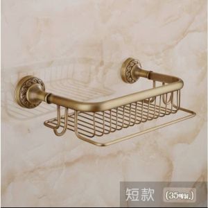 CT189D089 TSUKAERU ชั้นวางของในห้องน้ำสีทอง ชั้นวางของในห้องน้ำทองแดง สไตล์ยุโรป