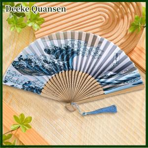 Deeke Vinatge sóng Fan xách tay gấp Fan Pocket Fan Đối với trang trí tiệc cưới khiêu vũ biểu diễn Quà Tặng