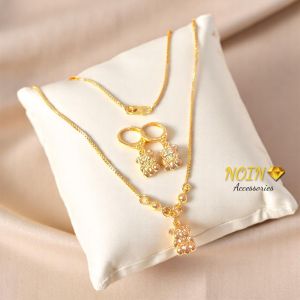Set Perhiasan Anak Lucu Kalung & Anting Teddy Bear Lapis Emas Yaxiya Jewelry