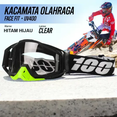 COD CKIRIM CEPAT TaffSPORT Kacamata Helm Motor Cross Trail Goggles UV400 Protection Windproof - UV400