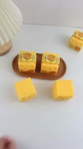 Square Cheese Squishy Toys Slow Rebound Push Stress Relief Sensory Toys Cheese Stress Balls Fidget T