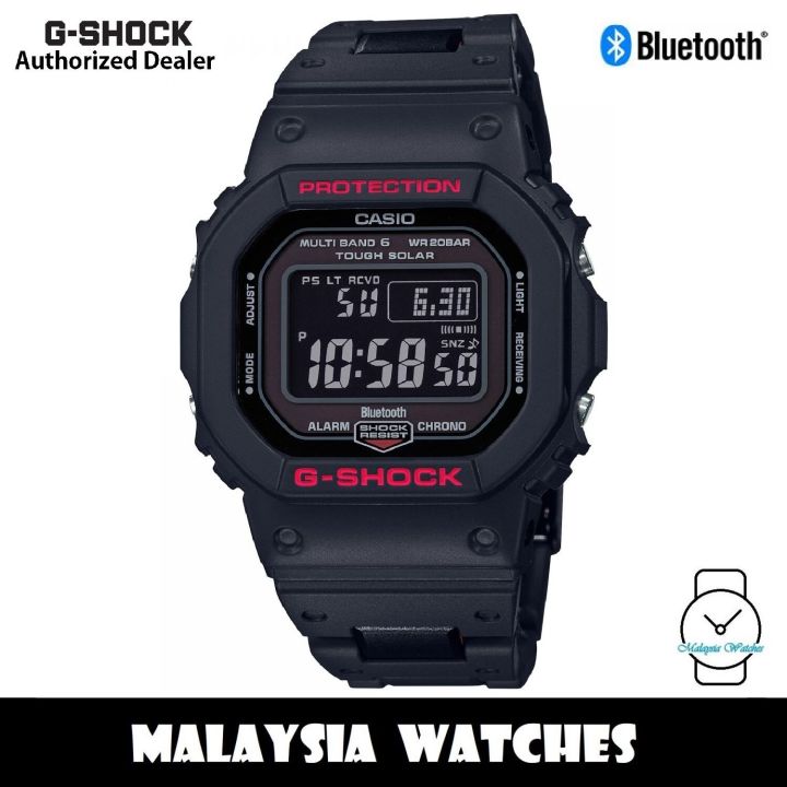 OFFICIAL WARRANTY Casio G SHOCK BLACK X RED Multiband 6 Bluetooth Tough Solar Watch GW B5600HR 1 GW B5600HR 1DR GW B5600HR Lazada