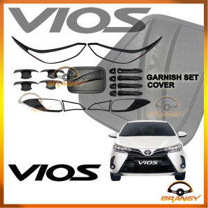Toyota Vios 2019 to 2025 PRIME E / XLE / XE / J / G / GRS Garnish Combo set cover MATTE BLACK / CHROME W/ FREE TRD DOOR GUARD 2020 2021 2022 2023 2024 ( car accessories )