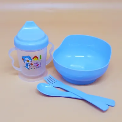 3 in 1 Baby Feeding Plate Drinking Tumbler Spoon and Pork PP Material 0%BPA Non-Toxic Set Kabuli99