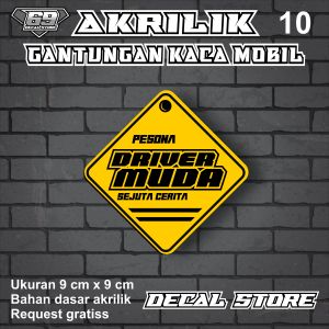 Akrilik Gantungan Kaca Mobil dan Truck Variasi Bebas Custom Decal Store 10