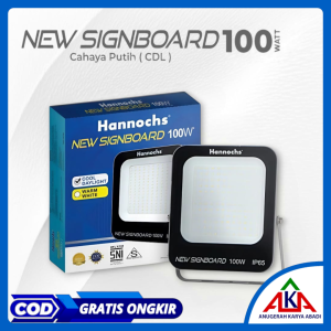 Lampu Sorot HANNOCHS NEW SIGNBOARD LED Flood Light 20W / 30W / 50W / 100W IP65 Waterproof Outdoor Cool Daylight Putih