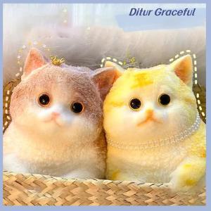 Ditur Taba Cute Chubby Cat Orange Cat Plush Soft Sticky Girl Kids Birthday Gift Fidget Squishy Toy Pet Ornaments Gifts