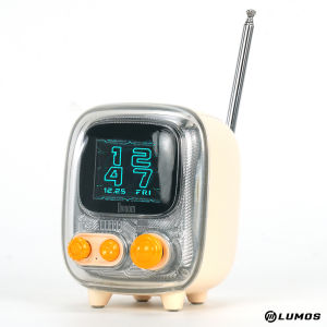 Divoom Tiivoo-2 Photo Album & Lyrics Speaker Pixel Art Creation & FM Radio - Tender White