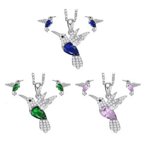 Phong cách tối giản họa tiết chim Vòng cổ Bộ Bông tai tôn tạo phụ kiện hợp kim cho các dịp trang trọng giản dị