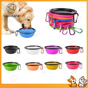 HATELI Collapsible Dog Travel Bowl Folding Lightweight Food Water Bowl Portable Hangable Dog Feeder for Outdoor Camping Travel Dog Supplies 350ml/1000ml