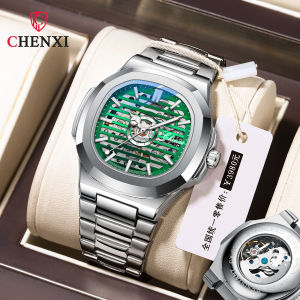 Thụy Sĩ chứng nhận poedagar Đồng hồ cơ tự động cho nam giới ban đầu không thấm nước bằng thép không gỉ sang trọng Hollow Luminous đồng hồ vuông