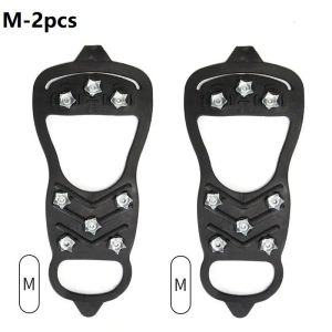 1pasang Alas Sepatu Paku Anti Slip Alas Sepatu Salju Dengan 8 Gigi Alas Sepatu Mendaki