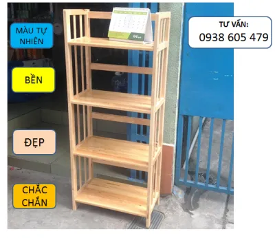 Kệ sách 4 tầng sâu 28cm ngang 50cm cao 120 cm gỗ cao su bóng đẹp đã xử lý tẩm sấy chống mối mọt bền hơn nhiều so với gỗ thông và MDF. nhân tạo