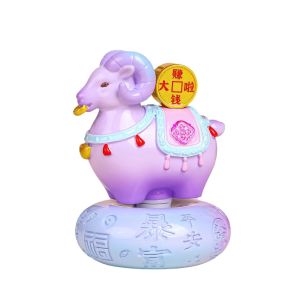 LIUJIR Tinh tế Đồ trang trí để bàn hình con cừu Nhựa Có thể xoay được Tượng Cừu Hoàng Đạo Tượng May mắn Tượng Cừu May Mắn dành cho máy tính để bàn tại nhà