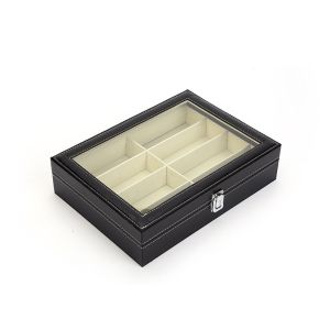 TIMIA Snap Button Save Space Jewelry Organizer PU Bag Display Case 8/12 Grids Storage Box Slots Glasses Case Sunglasses Box Eyewear Holder