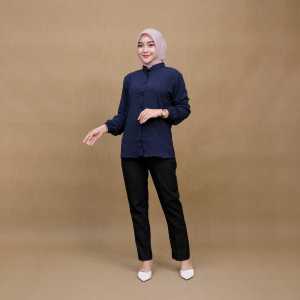 Chans - Kemeja Shirt Wanita Lengan Panjang Kekinian Korean Style  Masa Kini