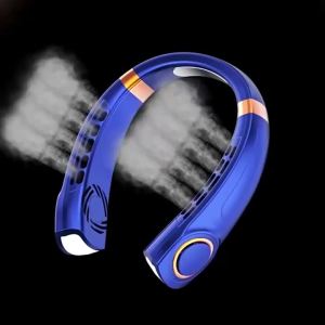 2026 Hanging Neck Fan Portable Bladeless Neck Fan Air Cooler Digital Display Rechargeable Air Conditioner Neck Ventilato