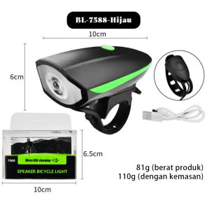Lampu Sepeda dengan Klakson Tahan Air dan Tahan Hujan Sepeda / Sepeda Gunung Ringan