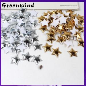 【Greenwind】 100Pcs Stars for Christmas Party Decor Foam Fabric Stars DIY Scrapbook Cards Ornaments Embellishments Accessory
