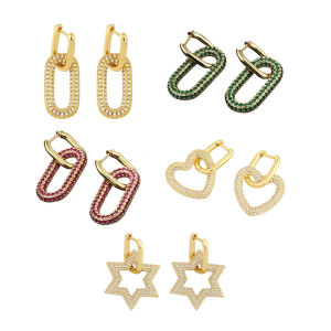 Woman Earrings Star Shape Ear Buckles Pendant Earrings Fashion Ear Copper Texture for Matching Fashion Outfits