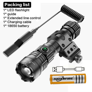 Haixnfire H48 Cắm Trại Ngoài Trời ánh sáng 4500 lumen đèn pin LED kính thiên văn zoom có thể sạc qua USB