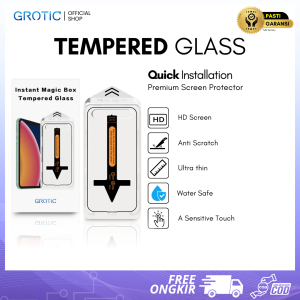 GROTIC Tempered Glass iPhone 16 15 14 13 12 11 X Pro Max Plus Easy App Premium Screen Protector