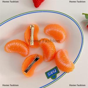 [COD] Home Fashion Creative Cute Simulation Orange Hair Clip Fruit Hairpin Spring Clip For Girl Hair Accessories