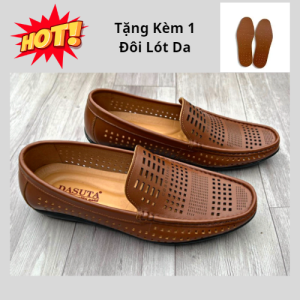 Giày RỌ - Giày Hè Nam Da Bò Thoáng Khí Mẫu Mới Cực Êm Chân ( Bảo Hành 1 Năm )