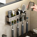 Aluminium Toothbrush Holder Wall Toothpaste Holder Toothbrush Organizer Brush Teeth Holder Bathroom Accessories 牙刷架浴室收纳架. 