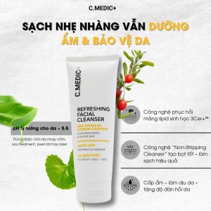 Sữa Rửa Mặt Cấp Ẩm Phục Hồi Da C.MEDIC+ – Dịu Nhẹ Dùng Được Cho Da Nhạy Cảm & Da Treatment 200g