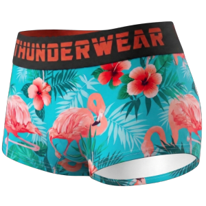 [SG BRAND] THUNDERWEAR Womens Cooling Underwear Modal Boy Shorts - PEACOCKING FLAMINGO