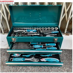 Bộ đồ nghề đựng trong hộp sắt 97 chi tiết Total THPTCS70971 (sữa chữa ô tô xe máy)
