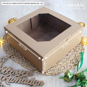 DK-09 Kardus Die Cut Mika Kotak Pudding/Kue Isi 10 Pcs Amaris Packaging