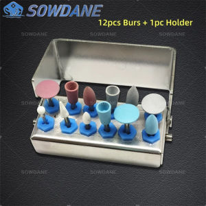 ชุดขัดฟันคอมโพสิต 12 ชิ้น เครื่องขัดฟันพอร์ซเลน สำหรับมือถือความเร็วต่ำ วัสดุฟอกสีฟัน