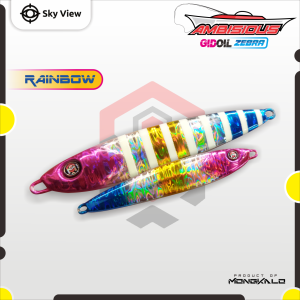 Umpan Metal Jig 100 Gram MONGKALO AMBISIOUS GID Zebra Glow In The Dark Oil Minyak Micro Jig 100gR